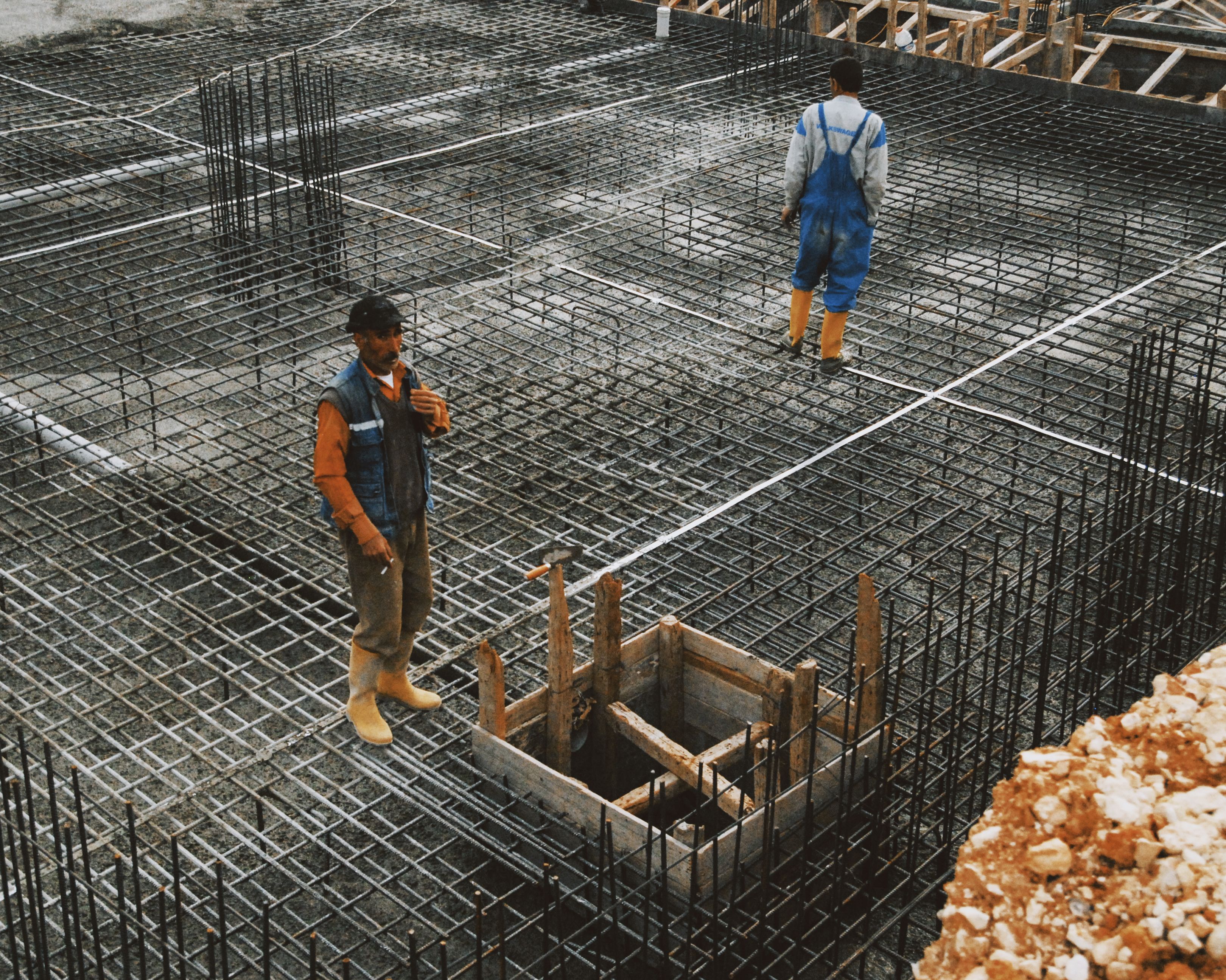Foundation reinforcement being laid